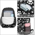 thumbnail image 4 of Dog Paw Print Black Pattern 17" School Backpacks for Teens,Waterproof Oxford Fabric,S-Shape Padded Straps for School,Travel,Hiking,Camping, 4 of 6
