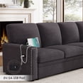 thumbnail image 4 of Homfa Modular Sectional Sofa with Seat Storage, Chenille 6 Seat Oversize U Shaped Couch with USB Port & Chaise, Dark Gray, 4 of 9