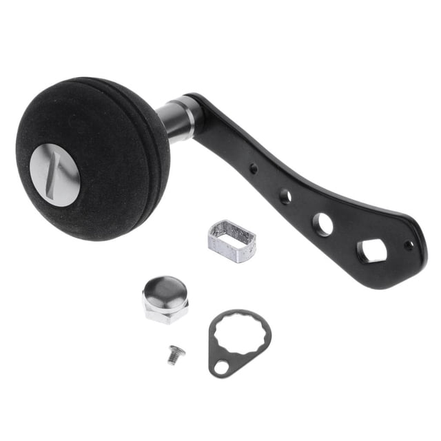 de Carrete de Pesca de 1 Pieza con Perilla Antideslizante de Aleación de Aluminio de Carrete de Tambor - Negro Soledad Manija del carrete de pesca
