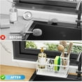 thumbnail image 6 of Cisily Sink Caddy Sponge Holder - Stainless Steel Rustproof, High Brush Holder, Dish Sponge Organizer with Divider (White), 6 of 6