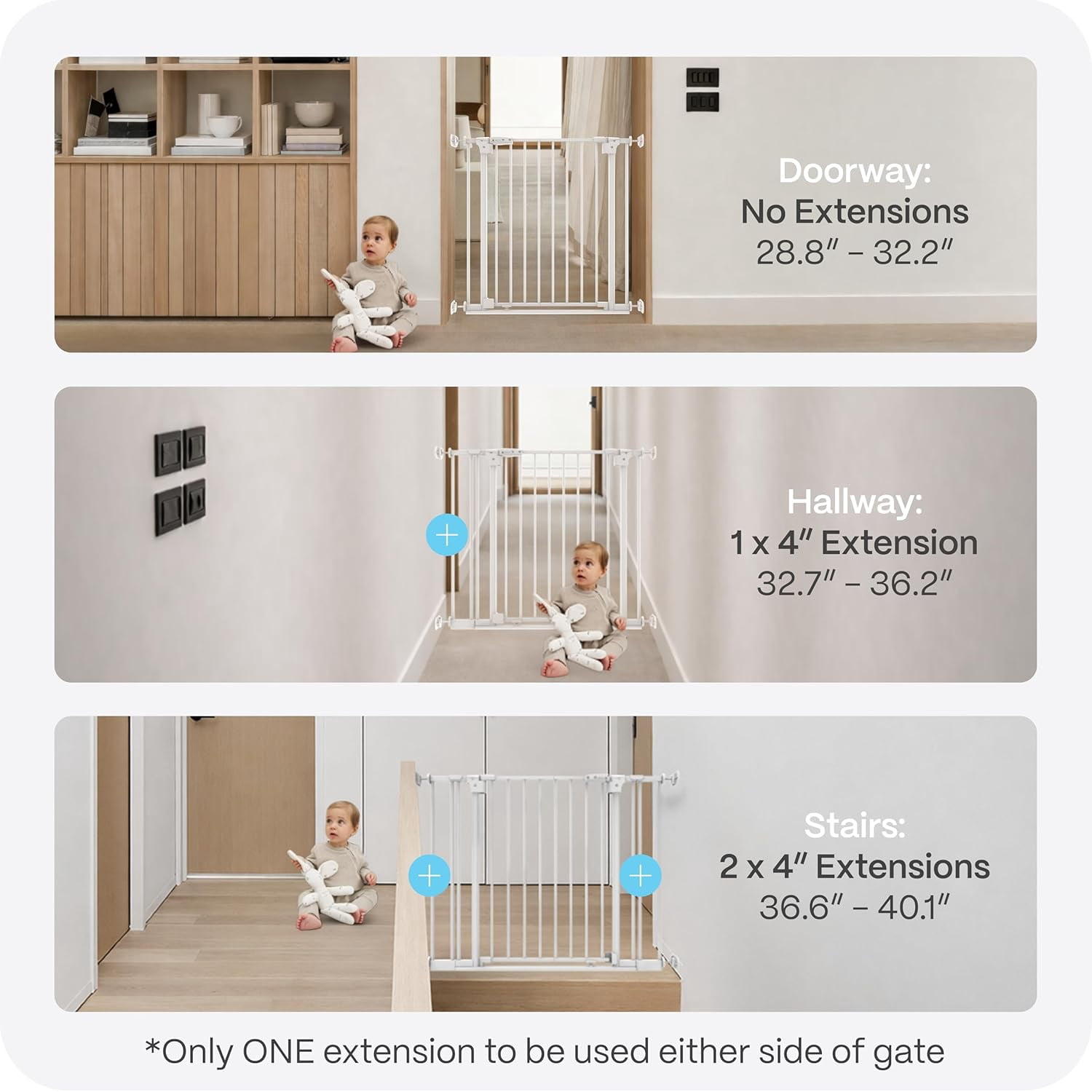 Perma Child Safety 28.8-40.1" Safe Step Baby Gate with Rental Safe Wall Protectors