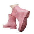thumbnail image 3 of XIMIN Women Short Rain Boots Lightweight Waterproof Garden Boots Outdoor Anti-Slip Chelsea Rain Boots Stylish Mid Heel Rubber Ankle Booties with Comfy Insoles, 3 of 8