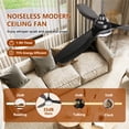 thumbnail image 2 of RGB Ceiling Fans with Lights 52 Inch, Quiet DC Motor LED Ceiling Fans with Remote for Bedroom, Living Room, Kitchen, 3CCT, 6 Speeds, Reversible, Dimmable, Timer, Memory, Black, 2 of 9
