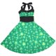 thumbnail image 1 of FELTECHELECTR Vestido de moda con cuello redondo, cintura alta y escote cruzado, estampado de trébol para el Día de San Patricio, talla M (verde), 1 of 7