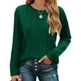 thumbnail image 3 of Fantaslook Womens Tops Textured Long Sleeve Shirts Casual Fall Tops Lightweight Pullover, 3 of 9