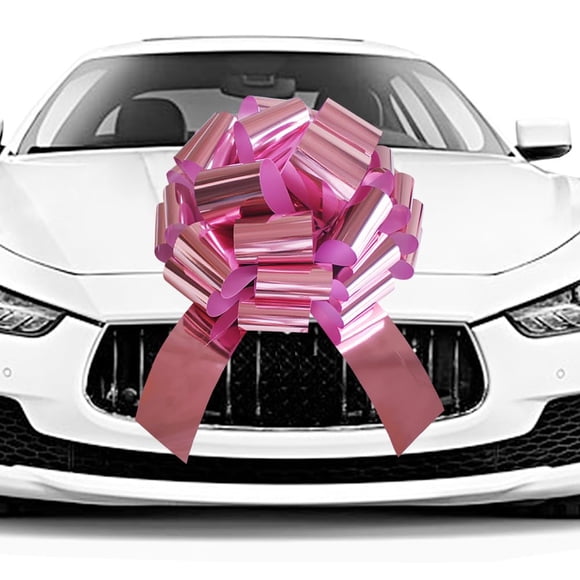 Lazo gigante impermeable Car Bow HQJAXJ de 20 pulgadas, color rosa metalizado