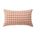 thumbnail image 2 of Outdoor Pillow Covers 12x20 Farmhouse Pillow Covers Fall Orange Plaid Stripes for Couch Sofa Living Room, 2 of 9