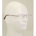 thumbnail image 4 of 3 Pairs Men Full Rimless Reading Glasses Metal Frame- Rectangular Anti Blue Blocker UV Protection Reader with Daimond Cut Clear Lens 3.25, 4 of 5