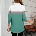 thumbnail image 5 of Fancifize Blouse for Women V Neck Collar Shirts 3/4 Sleeve Casual Dressy Tops Lightweight Summer Comfort Clothes Trendy Outfits, 5 of 5