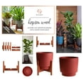 thumbnail image 5 of Bloem Hopson Planter W/ Wood Stand 14 x 17.75 Plastic Round Burnt Red, 5 of 11
