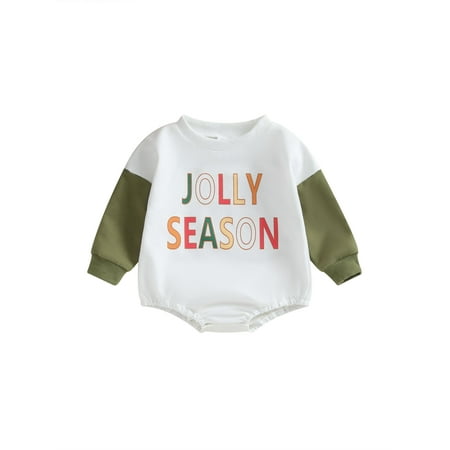 

HOANSELAY Baby Long Sleeve Rompers 3 612 18 Months Casual Letter Print Round Neck Bodysuit Infant Jumpsuits