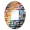 thumbnail image 2 of Designart "Shimmering Beats Compact Discs wall art III" Entertainment Maze Round Wall Mirror - Fashion Oval Printed Decorative Mirror - Multiple Color Options, 2 of 5