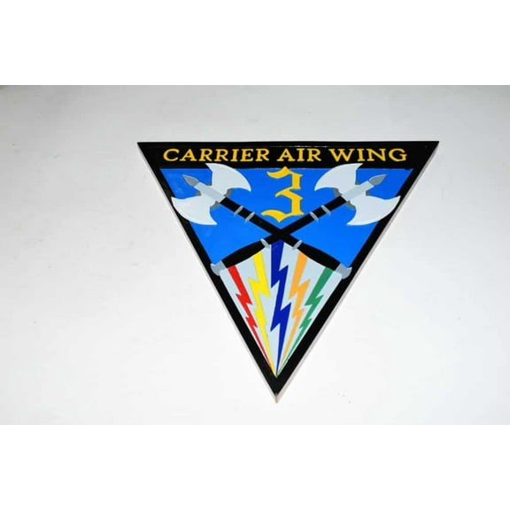 Carrier Air Wing Three CVW-3 Plaque, Navy 14 Mahogany
