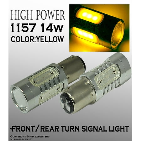 - 2 pcs 1157 LED Plasma Projector bulbs 14W Powrful Super Yellow X#28