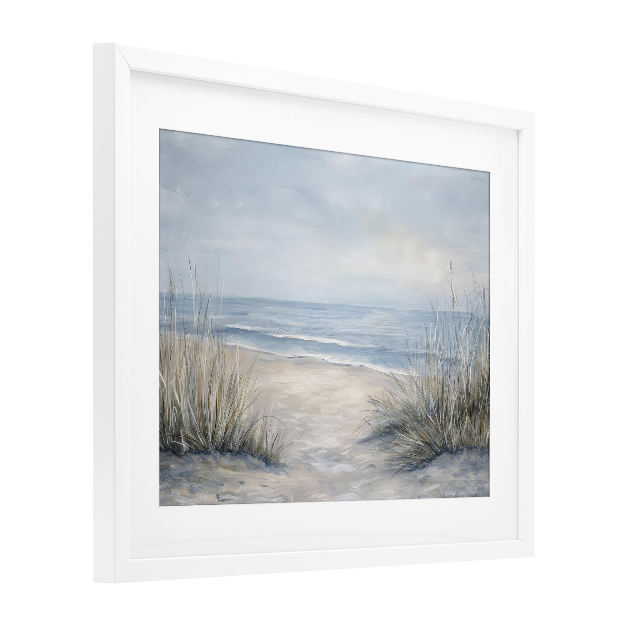 Stupell Industries To The Beach Tranquil Landscape White Framed Print Under Glass, design by Petal Prints Design