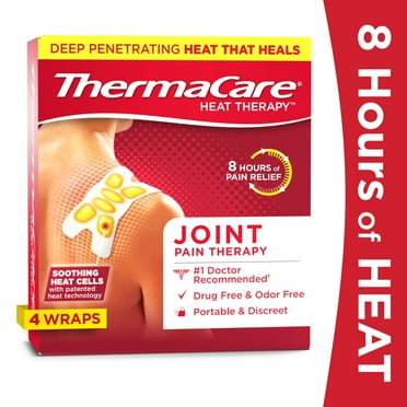 ThermaCare Joint Pain Therapy Heat Wraps, 4 Count, Pain Relief Patches