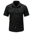 thumbnail image 4 of Men's Casual Slim Fit Button Up Shirt Breathable Micro Stretch Summer Shirt for Daily Wear Comfortable Lightweight Travel Shirt Mens Summer Lightweight Pullover Tee Shirts, 4 of 4