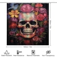 thumbnail image 2 of Colorful Flower Skull 4 Pcs Shower Curtain Set with Rug Bathroom Sets with Waterproof Fabric And Non-Slip Rugs Toilet Lid Cover Bath Mat Decor with Hooks, 2 of 8
