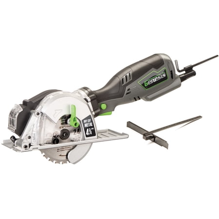 UPC: 0811285020740 | genesis gmcs547c 5.8 amp  4-3/4 control grip compact circular saw for metal cutting with chip collector and metal cutting blade