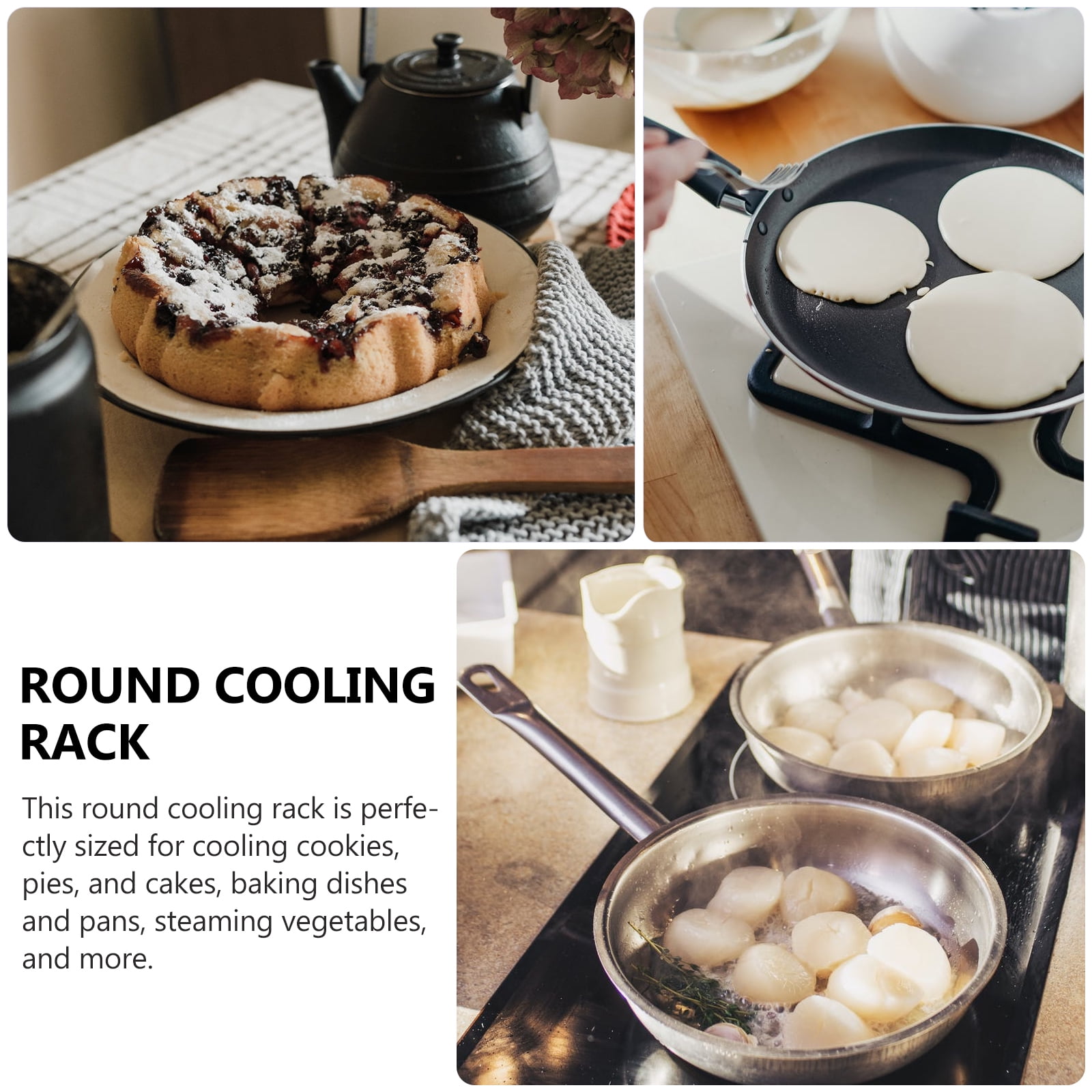 12 Inch Round Cooling Racks Stainless Steel Circle Roasting Rack Steamer Insert Rack for Round Cake Pans Air Fryer Steamer Rack Walmart