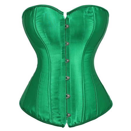 Corset Top For Women Bustier Lingerie for Women Stain Overbust Vintage Waist Cincher Green 2XL