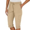 thumbnail image 3 of Capri Pants for Women Summer Casual Elastic High Waist Rolled Up Straight Leg Cropped Cargo Pants, 3 of 7