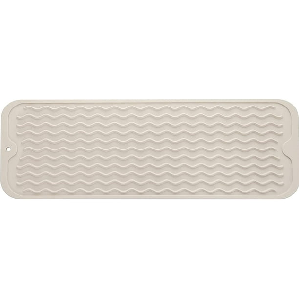 MicoYang Tapete de silicona para secar platos para uso múltiple, fácil de limpiar, ecológico, tapete de silicona resistente al calor para encimera o fregadero de cocina, refrigerador o revestimiento d