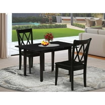 East West Furniture Dining Table- Dining Chairs, NOCL3-BLK-W