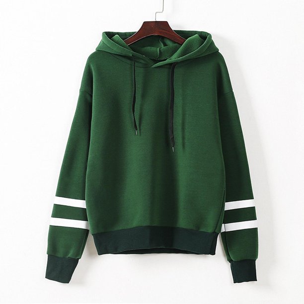 Otoño Invierno Mujeres con capucha suéter mangas largas contraste rayas Casual sudaderas suelta Abanopi Suéter