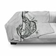 thumbnail image 3 of Ethnic Soft Flannel Fleece Throw Blanket, Curved Peacock with Leaves Culture Exotic Bird Beauty, Cozy Plush for Indoor and Outdoor Use, 70" x 90", White and Black, by Ambesonne, 3 of 6