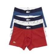 Lacoste Men's All Over Print 3-Pack Jersey Trunks, Silver Chine \ Raffia Matting - Lady Bird,S - US