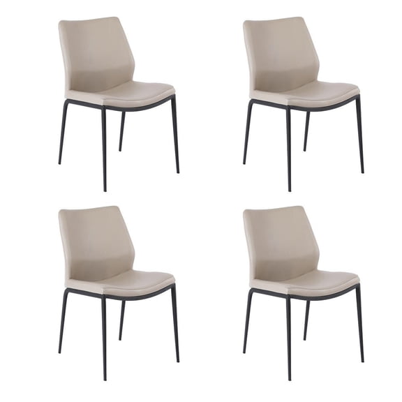 Julia Modern Dining Chair Taupe PU (Set of 4)