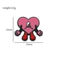 thumbnail image 4 of Broche De Esmalte De Corazón Rojo Creativo , Malo , Estilo , Conejo Y Sol , Decoración De Ropa , Insignias , Solapa , Accesorios De Joyería , Regalos, 4 of 4
