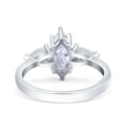 thumbnail image 3 of Marquise & Pear Cut Diamond Ring, Three Stone Diamond Engagement Ring, Delicate Diamond Ring, Past Present Future Diamond Ring, 925 Sterling Silver, 1.8 Ct Simulated Diamond, Gift Ring, 3 of 5