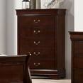 thumbnail image 4 of Bedroom Furniture Cherry Color Solid wood Simple Transitional 6pc Bedroom Set Twin Size Bed Dresser Mirror Nightstands Chest, 4 of 8