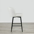 thumbnail image 4 of CHITA 27" Swivel Upholstered Counter Bar Stools with Back & Metal Legs Set of 3,Fabric in White, 4 of 6