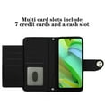 thumbnail image 2 of for Motorola Moto G Power 2023 Wallet Case, Elegant Card Holder Cash Slot PU Leather Kickstand Wrist Strap Wallet Shockproof Protective Flip Women Girls Case Cover for Moto G Power 2023, Black, 2 of 7