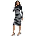 thumbnail image 3 of PrettyGuide Women's Turtleneck Sweater Dress Long Sleeve Ribbed Knit Stretch Midi Bodycon Dresses, 3 of 8