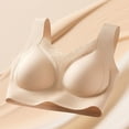 thumbnail image 5 of Zpanxa Wireless Bras for Women Seamless Push-up Wide Straps Lace Trim Everyday Bra Khaki 40BC, 5 of 9