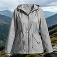 thumbnail image 4 of Lnmiateer Women Outdoor Waterproof Windbreaker Hooded Rain Parka Removable Hood Lightweight Full Zip Jacket With Pockets, 4 of 9
