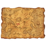 Beistle - Plastic Treasure Map - 12" x 18" - Pack of 12