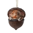 thumbnail image 2 of romoty 3D Resin Bunny Christmas Tree Ornament, Sleeping Woodland Rabbit in Shell Hanging Figurine for Holiday Home Decor, 2 of 9