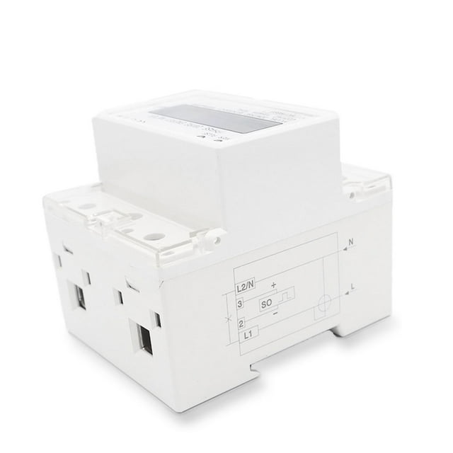 Eigraketly Medidor de energía eléctrica de carril DIN de 35mm, caja de plástico, monofásico, 220V/230V, medidor de consumo de energía, Herramientas eléctricas