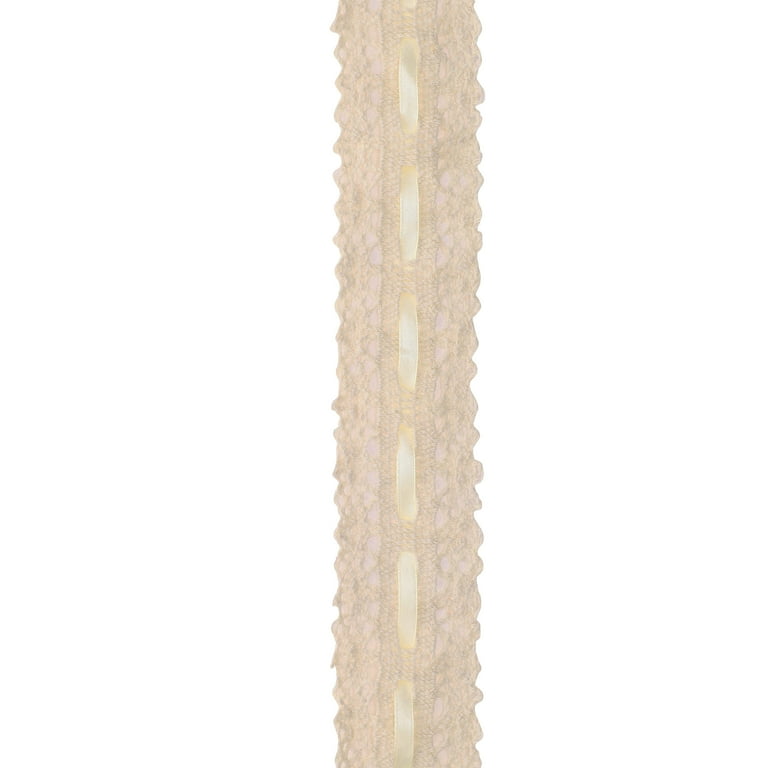 Simplicity Trim, Cream 2 inch Crochet with Ribbon Insert