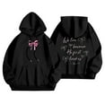 thumbnail image 3 of Wangmeiwg Women's Sweatshirts Women's Casual Hoodie With Bow Print Autumn Winter Pullover Sweatshirt for Comfort and Style Black XXL, 3 of 7