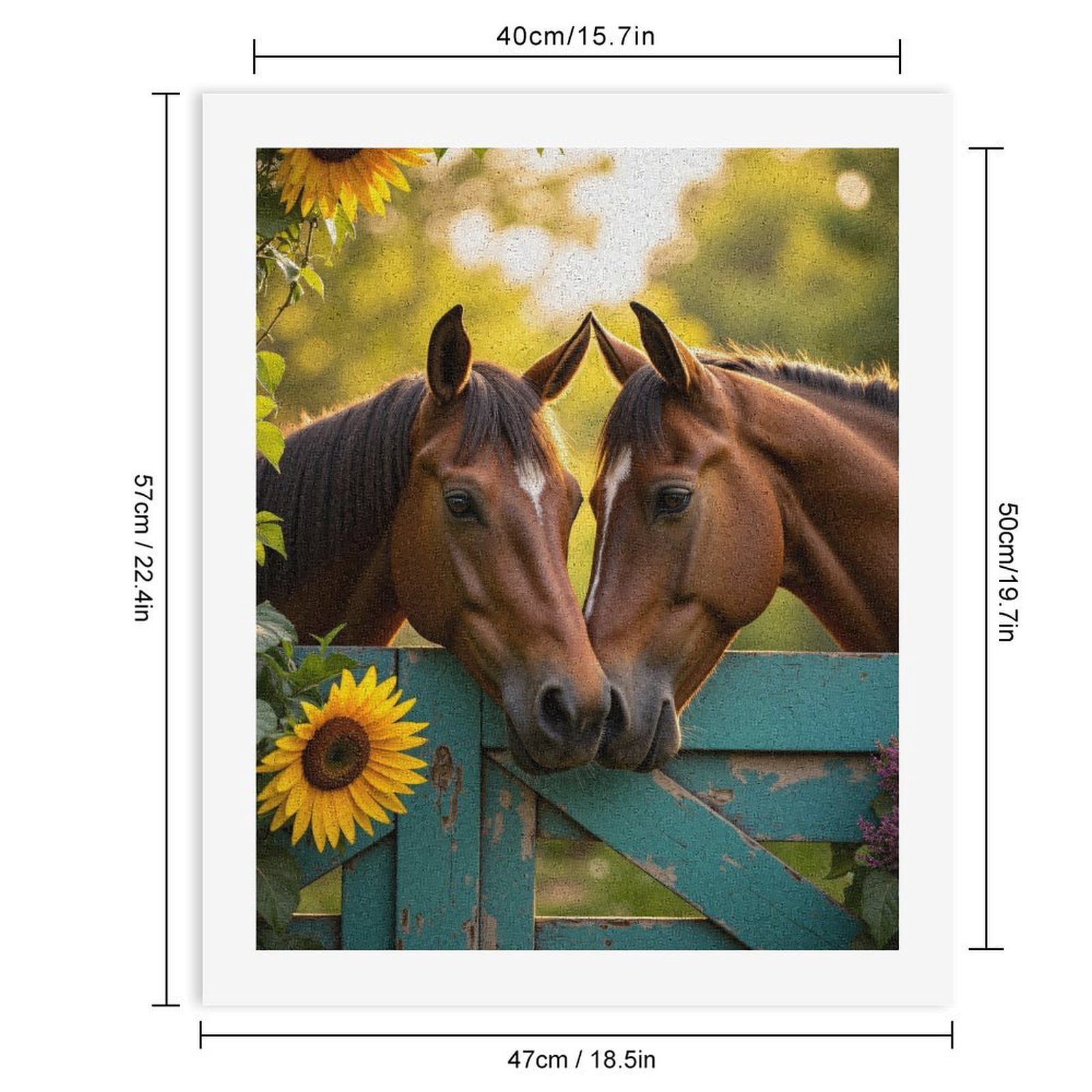 Paint by Numbers Kit for Adults, Horses By Rustic Gate Sunflowers Paint by Numbers, Easy Paint by Numbers Kit for Adults Beginner, DIY Adult Paint by Number Kits on Canvas, Home Decor