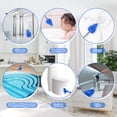 thumbnail image 6 of Armscye 35" Adjustable Long Handle Scrub Brush Set, 3-in-1 Bathroom Cleaning Brush with Stiff Bristle, Sponge & Microfiber Heads, 180° Rotating Head for Bathroom Tub, Shower, Tile & Glass, 6 of 8
