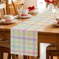 thumbnail image 5 of Green Beige Plaid Table Runner - 60 Inch Long Farmhouse Art Checkered Rustic Cotton and Linen Blended Dress Scarves Farmhouse Table Runner for Kitchen Dining, Coffee Table, 13" x 60", 5 of 8