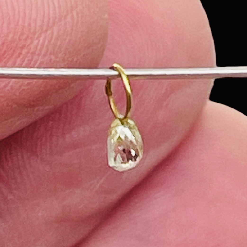 0.23cts Natural Canary Diamond 18K Gold Pendant | 3x2.5x2.25mm | - image 2 of 12