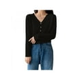 thumbnail image 1 of Knit Cardigan Women's Small Short, V-neck Long Sleeve Thin Jacket, 1 of 5